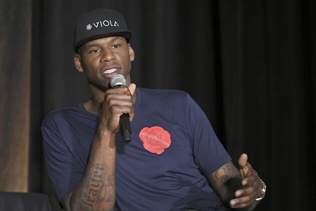 LAS VEGAS, NV - JULY 09: Al Harrington who played 16 seasons in the NBA talks about entrepreneurship and his company Viola that is involved in the cannabis industry during the Legends National Basketball Retired Players Association Conference at Caesars Palace on July 9, 2019 in Las Vegas, Nevada. (Photo by John McCoy/Getty Images)