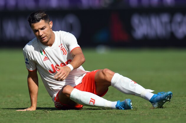 FLORENCE, ITALY - SEPTEMBER 14:  Cristiano Ronaldo of Juventus  reacts during the Serie A match between ACF Fiorentina and Juventus at Stadio Artemio Franchi on September 14, 2019 in Florence, Italy.  (Photo by Alessandro Sabattini/Getty Images)