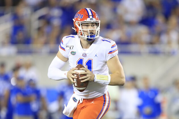 LEXINGTON, KENTUCKY - SEPTEMBER 14:   Kyle Trask #11 of the Florida Gators runs with the ball during the 29- 21 win against the Kentucky Wildcats at Commonwealth Stadium on September 14, 2019 in Lexington, Kentucky. (Photo by Andy Lyons/Getty Images)