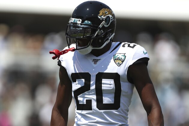 Jacksonville Jaguars cornerback Jalen Ramsey (20) on the field during an NFL football game against the Kansas City Chiefs, Sunday, Sept. 8, 2019, in Jacksonville, Fla. The Chiefs defeated the Jaguars 40-26. (AP Photo/Perry Knotts)