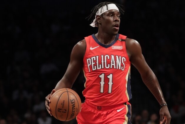 New Orleans Pelicans' Jrue Holiday (11) during the first half of an NBA basketball game against the Brooklyn Nets Wednesday, Jan. 2, 2019, in New York. (AP Photo/Frank Franklin II)
