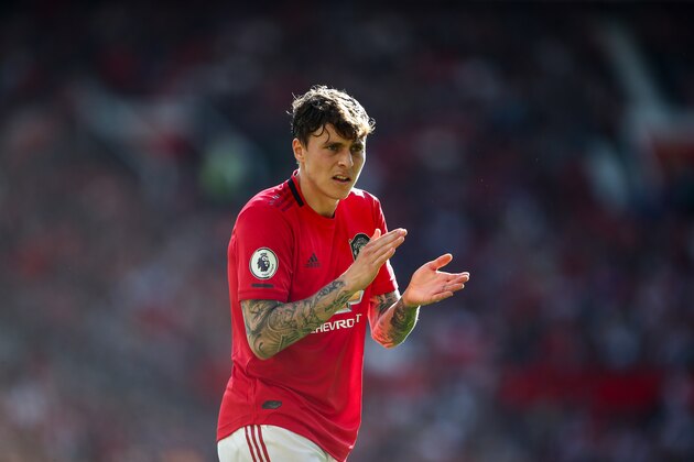 MANCHESTER, ENGLAND - SEPTEMBER 14: Victor Lindelof of Manchester United during the Premier League match between Manchester United and Leicester City at Old Trafford on September 14, 2019 in Manchester, United Kingdom. (Photo by Robbie Jay Barratt - AMA/Getty Images)