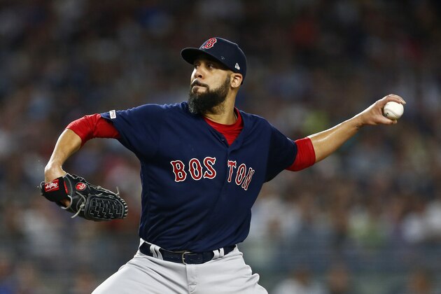 Boston Red Sox pitcher David Price delivers a pitch during the first inning of a baseball game against the New York Yankees on Sunday, Aug. 4, 2019, in New York. (AP Photo/Adam Hunger)
