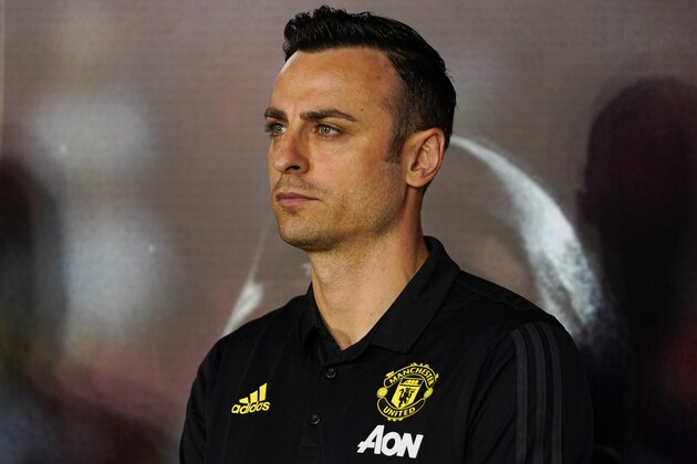 BEIJING, CHINA - JULY 03:  Manchester United Club legends Dimitar Berbatov attends a press conference during Manchester United Creates New Online & Offline Experiences To Engage Fans In China on July 3, 2019 in Beijing, China. (Photo by Fred Lee/Getty Images)