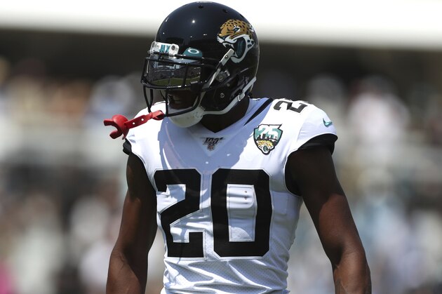 Jacksonville Jaguars cornerback Jalen Ramsey (20) on the field during an NFL football game against the Kansas City Chiefs, Sunday, Sept. 8, 2019, in Jacksonville, Fla. The Chiefs defeated the Jaguars 40-26. (AP Photo/Perry Knotts)