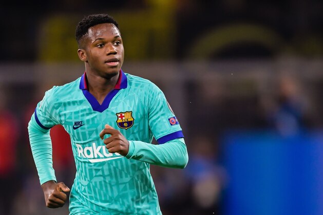 Anssumane Fati of FC Barcelona during the UEFA Champions League group F match between Borussia Dortmund and FC Barcelona at at the BVB stadium on September 17, 2019 in Dortmund, Germany(Photo by VI Images via Getty Images)