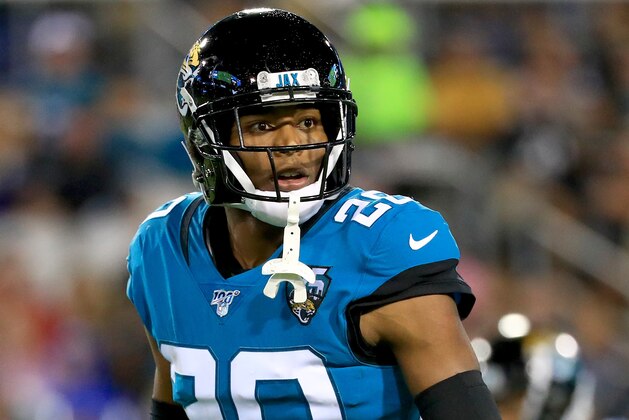 JACKSONVILLE, FLORIDA - SEPTEMBER 19: Jalen Ramsey #20 of the Jacksonville Jaguars looks on during a game against the Tennessee Titans at TIAA Bank Field on September 19, 2019 in Jacksonville, Florida. (Photo by Mike Ehrmann/Getty Images)