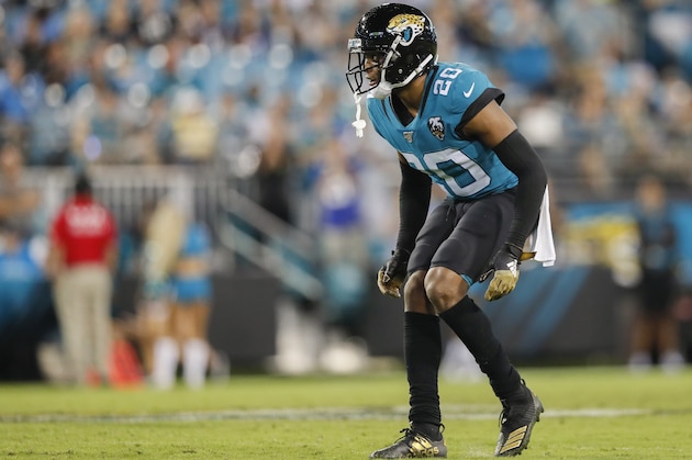 JACKSONVILLE, FLORIDA - SEPTEMBER 19: Jalen Ramsey #20 of the Jacksonville Jaguars looks on during the second half of a game against the Tennessee Titans at TIAA Bank Field on September 19, 2019 in Jacksonville, Florida. (Photo by James Gilbert/Getty Images)