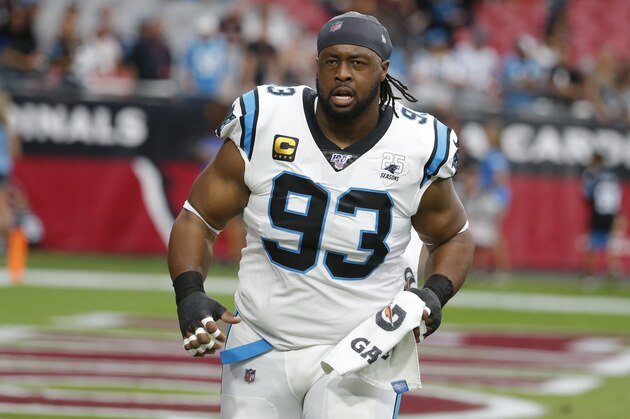 Carolina Panthers defensive tackle Gerald McCoy (93) during an NFL football game against the Arizona Cardinals, Sunday, Sept. 22, 2019, in Glendale, Ariz. (AP Photo/Rick Scuteri)