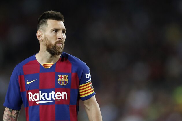 Lionel Messi of FC Barcelona during the LaLiga Santander match between FC Barcelona and Villarreal CF at the Camp Nou stadium on September 24, 2019 in Barcelona, Spain(Photo by VI Images via Getty Images)