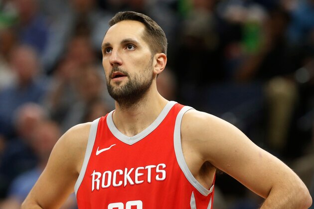 Houston Rockets' Ryan Anderson plays against the Minnesota Timberwolves during the second half of Game 4 in an NBA basketball first-round playoff series Monday, April 23, 2018, in Minneapolis. (AP Photo/Jim Mone)
