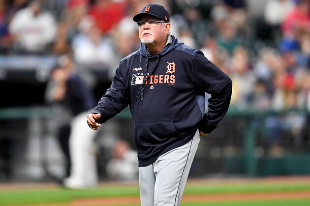 CLEVELAND, OHIO - SEPTEMBER 17: Manager Ron Gardenhire #15 of the Detroit Tigers walks off the field after a pitching change during the fourth inning against the Cleveland Indians at Progressive Field on September 17, 2019 in Cleveland, Ohio. (Photo by Jason Miller/Getty Images)