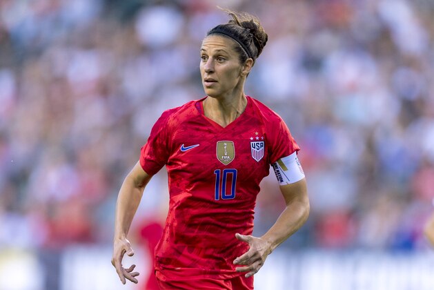 PHILADELPHIA, PA - AUGUST 29: Carli Lloyd #10 of the United States sprints during a game between the United States and Portugal at Lincoln Financial Field on August 29, 2019 in PHILADELPHIA, PA. (Photo by Brad Smith/ISI Photos/Getty Images).