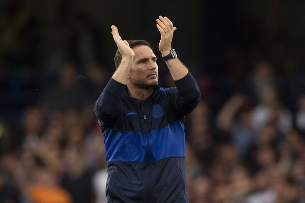 LONDON, ENGLAND - SEPTEMBER 22: Chelsea Manager Frank Lampard of Chelsea applauds the fans after the Premier League match between Chelsea FC and Liverpool FC at Stamford Bridge on September 22, 2019 in London, United Kingdom. (Photo by Visionhaus)