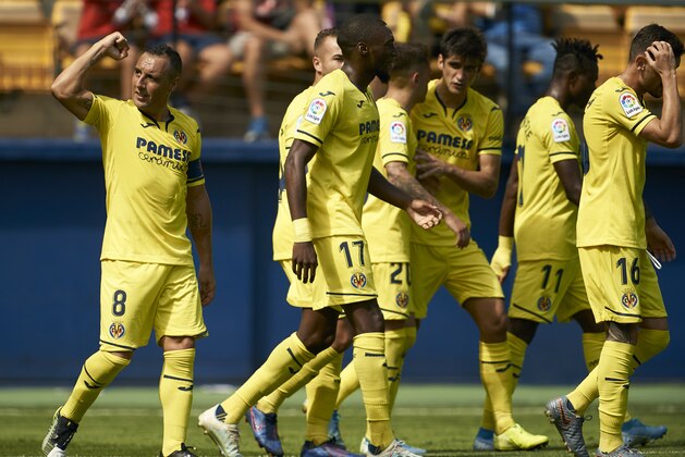 VILLAREAL, SPAIN - SEPTEMBER 21: Santi Cazorla of Villarreal celebrates after scoring his team's first goal during the Liga match between Villarreal CF and Real Valladolid CF at Estadio de la Ceramica on September 21, 2019 in Villareal, Spain. (Photo by Quality Sport Images/Getty Images)