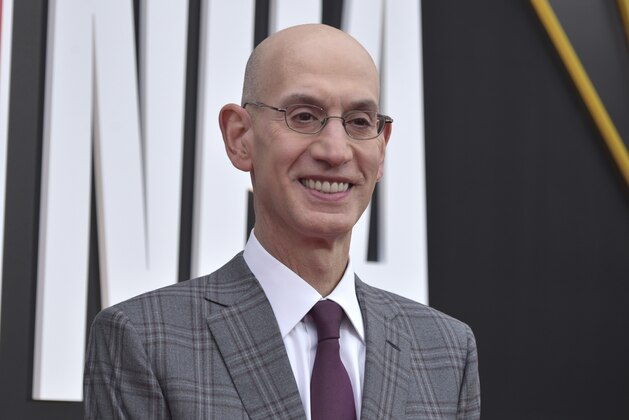 NBA Commissioner Adam Silver arrives at the NBA Awards on Monday, June 24, 2019, at the Barker Hangar in Santa Monica, Calif. (Photo by Richard Shotwell/Invision/AP)