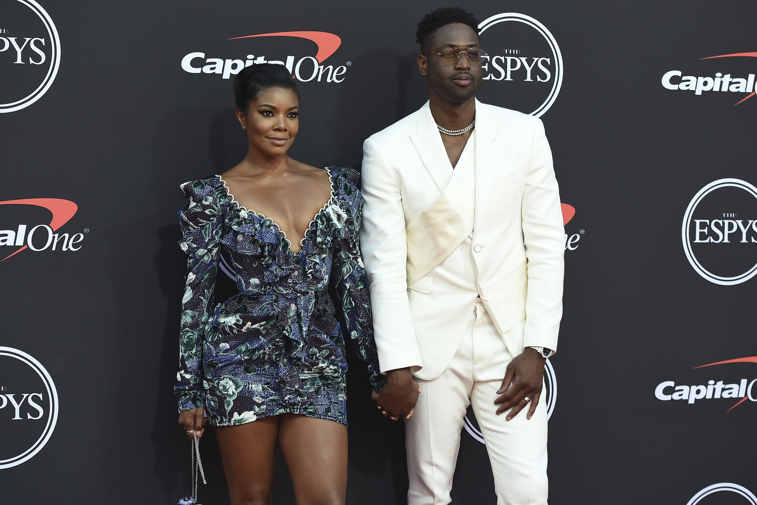 Gabrielle Union, left, and Dwyane Wade arrive at the ESPY Awards on Wednesday, July 10, 2019, at the Microsoft Theater in Los Angeles. (Photo by Jordan Strauss/Invision/AP)