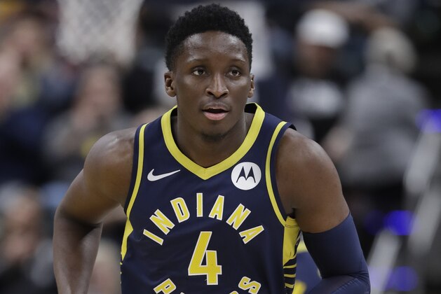 Indiana Pacers' Victor Oladipo in action during the second half of an NBA basketball game against the Cleveland Cavaliers, Tuesday, Dec. 18, 2018, in Indianapolis. Cleveland won 92-91. (AP Photo/Darron Cummings)