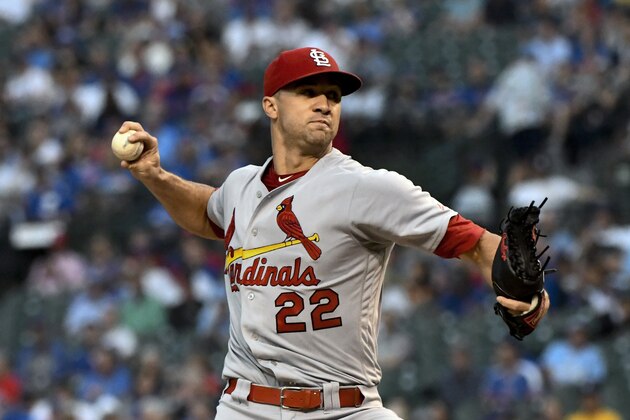 St. Louis Cardinals starting pitcher Jack Flaherty delivers during the first inning of a baseball game against Chicago Cubs the Thursday, Sept. 19, 2019, in Chicago. (AP Photo/Matt Marton)
