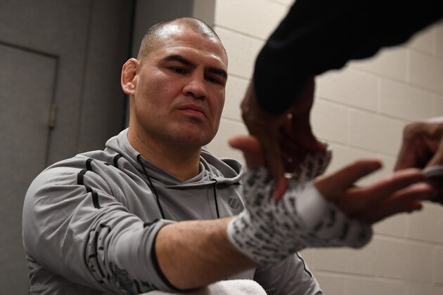 PHOENIX, ARIZONA - FEBRUARY 17:  Cain Velasquez has his hands wrapped backstage during the UFC Fight Night event at Talking Stick Resort Arena on February 17, 2019 in Phoenix, Arizona. (Photo by Mike Roach/Zuffa LLC/Zuffa LLC via Getty Images)