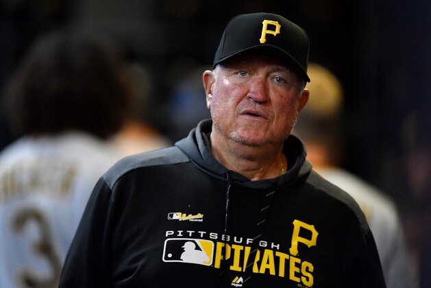 MILWAUKEE, WISCONSIN - SEPTEMBER 21: Clint Hurdle #13 of the Pittsburgh Pirates looks on during the game against the Milwaukee Brewers at Miller Park on September 21, 2019 in Milwaukee, Wisconsin. (Photo by Quinn Harris/Getty Images)