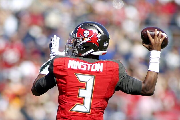 LOS ANGELES, CALIFORNIA - SEPTEMBER 29:  Quarterback Jameis Winston #3 of the Tampa Bay Buccaneers drops back to pass the ball during the second quarter against the Los Angeles Rams at Los Angeles Memorial Coliseum on September 29, 2019 in Los Angeles, California. (Photo by Katharine Lotze/Getty Images)