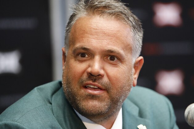 Baylor head coach Matt Rhule speaks during Big 12 Conference NCAA college football media day Tuesday, July 16, 2019, at AT&T Stadium in Arlington, Texas. (AP Photo/David Kent)