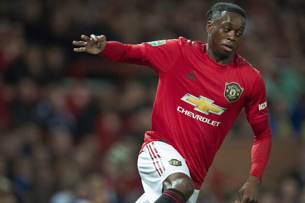 MANCHESTER, ENGLAND - SEPTEMBER 25: Aaron Wan-Bissaka of Manchester United in action  during the Carabao Cup Third Round match between Manchester United and Rochdale at Old Trafford on September 25, 2019 in Manchester, England. (Photo by Visionhaus/Getty Images)