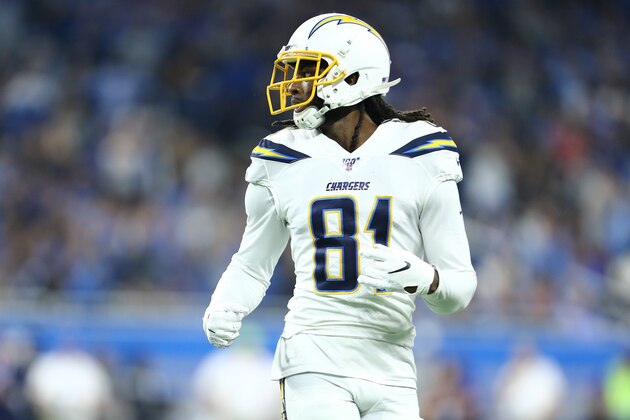 DETROIT, MI - SEPTEMBER 15: Mike Williams #81 of the Los Angeles Chargers in game action in the fourth quarter Detroit Lions at Ford Field on September 15, 2019 in Detroit, Michigan. (Photo by Rey Del Rio/Getty Images)