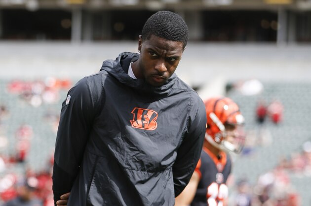 Cincinnati Bengals wide receiver A.J. Green walks the field before an NFL football game against the San Francisco 49ers, Sunday, Sept. 15, 2019, in Cincinnati. (AP Photo/Frank Victores)