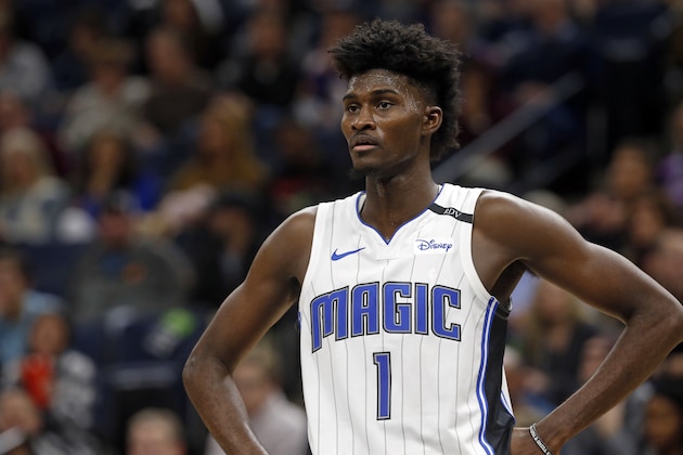 Orlando Magic's Jonathan Isaac plays against the Minnesota Timberwolves in an NBA basketball game Friday, Jan. 4, 2019, in Minneapolis. (AP Photo/Jim Mone)