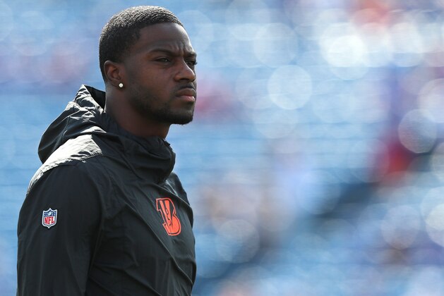 ORCHARD PARK, NY - SEPTEMBER 22:  A.J. Green #18 of the Cincinnati Bengals on the field before a game against the Buffalo Bills at New Era Field on September 22, 2019 in Orchard Park, New York. Buffalo beats Cincinnati 21 to 17.  (Photo by Timothy T. Ludwig/Getty Images)