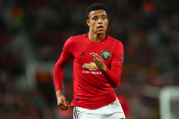 MANCHESTER, ENGLAND - SEPTEMBER 19: Mason Greenwood of Manchester United during the UEFA Europa League group L match between Manchester United and FK Astana at Old Trafford on September 19, 2019 in Manchester, United Kingdom. (Photo by Robbie Jay Barratt - AMA/Getty Images)
