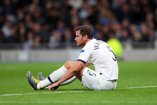 LONDON, ENGLAND - OCTOBER 01: Jan Vertonghen of Tottenham Hotspur during the UEFA Champions League group B match between Tottenham Hotspur and Bayern Muenchen at Tottenham Hotspur Stadium on October 01, 2019 in London, United Kingdom. (Photo by Catherine Ivill/Getty Images)