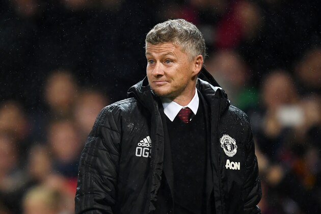 MANCHESTER, ENGLAND - SEPTEMBER 30: Ole Gunnar Solskjær, Manager of Manchester United reacts during the Premier League match between Manchester United and Arsenal FC at Old Trafford on September 30, 2019 in Manchester, United Kingdom. (Photo by Michael Regan/Getty Images)