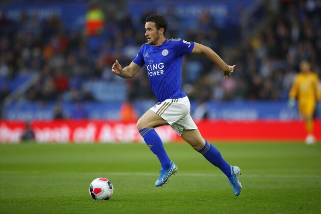 LEICESTER, ENGLAND - SEPTEMBER 29:  Ben Chilwell of Leicester City runs with the ball during the Premier League match between Leicester City and Newcastle United at The King Power Stadium on September 29, 2019 in Leicester, United Kingdom. (Photo by Malcolm Couzens/Getty Images)