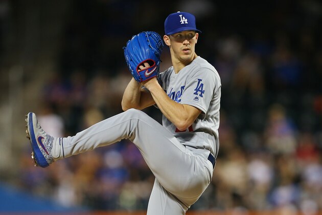 NEW YORK, NY - SEPTEMBER 15: Walker Buehler #21 of the Los Angeles Dodgers in action against the New York Mets during a game at Citi Field on September 15, 2019 in New York City. (Photo by Rich Schultz/Getty Images)