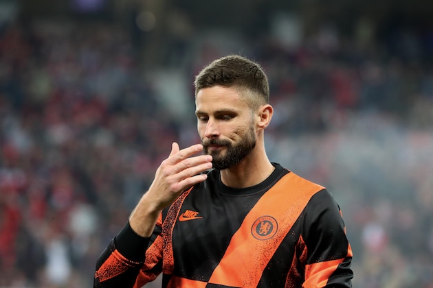 LILLE, FRANCE - OCTOBER 02:  Olivier Giroud of Chelsea FC reacts before the UEFA Champions League group H match between Lille OSC and Chelsea FC at Stade Pierre Mauroy on October 2, 2019 in Lille, France.  (Photo by Xavier Laine/Getty Images)