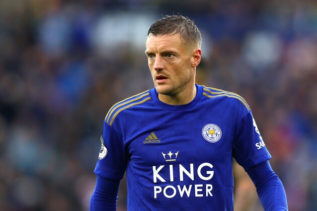 LEICESTER, ENGLAND - SEPTEMBER 29: Jamie Vardy of Leicester City during the Premier League match between Leicester City and Newcastle United at The King Power Stadium on September 29, 2019 in Leicester, United Kingdom. (Photo by Chloe Knott - Danehouse/Getty Images)