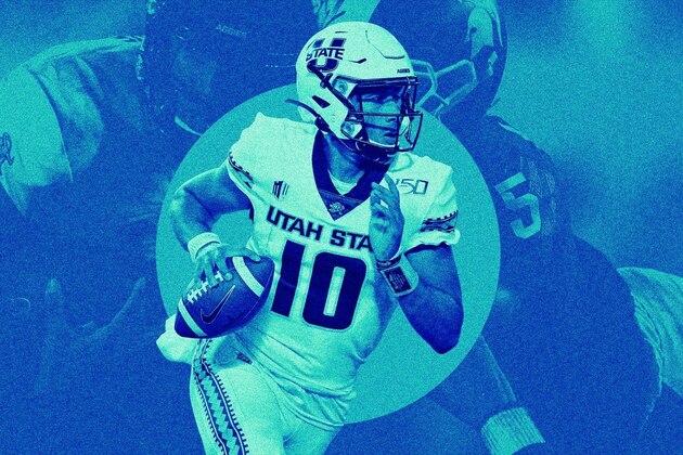 Utah State quarterback Jordan Love looks to the sidelines as his team plays Wake Forest in the second half of an NCAA college football game in Winston-Salem, N.C., Friday, Aug. 30, 2019. (AP Photo/Nell Redmond)