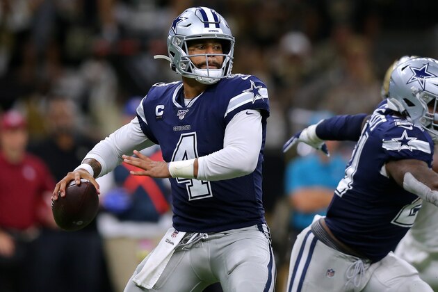 NEW ORLEANS, LOUISIANA - SEPTEMBER 29: Dak Prescott #4 of the Dallas Cowboys throws the ball during a game against the New Orleans Saints at the Mercedes Benz Superdome on September 29, 2019 in New Orleans, Louisiana. (Photo by Jonathan Bachman/Getty Images)