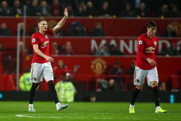 MANCHESTER, ENGLAND - SEPTEMBER 30: Scott McTominay of Manchester United celebrates after scoring a goal to make it 1-0 during the Premier League match between Manchester United and Arsenal FC at Old Trafford on September 30, 2019 in Manchester, United Kingdom. (Photo by Robbie Jay Barratt - AMA/Getty Images)