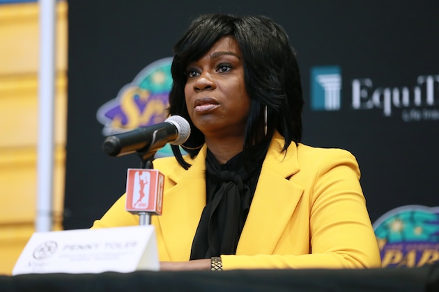 LOS ANGELES, CALIFORNIA - MAY 14: General Manager Penny Toler of the Los Angeles Sparks attends Los Angeles Sparks Media Day at Los Angeles Southwest College on May 14, 2019 in Los Angeles, California. NOTE TO USER: User expressly acknowledges and agrees that, by downloading and/or using this Photograph, user is consenting to the terms and conditions of Getty Images License Agreement. (Photo by Leon Bennett/Getty Images)