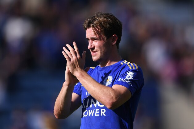 LEICESTER, ENGLAND - SEPTEMBER 21: Ben Chilwell of Leicester City applauds the fans after victory during the Premier League match between Leicester City and Tottenham Hotspur at The King Power Stadium on September 21, 2019 in Leicester, United Kingdom. (Photo by Laurence Griffiths/Getty Images)