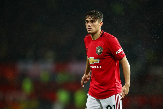 MANCHESTER, ENGLAND - SEPTEMBER 30: Daniel James of Manchester United during the Premier League match between Manchester United and Arsenal FC at Old Trafford on September 30, 2019 in Manchester, United Kingdom. (Photo by Robbie Jay Barratt - AMA/Getty Images)