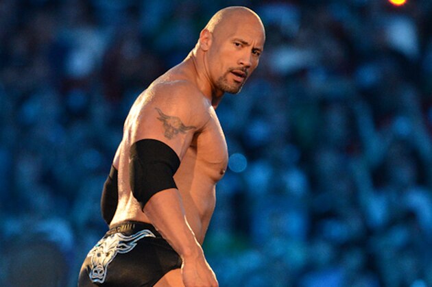 MIAMI GARDENS, FL - APRIL 1: Dwayne ''The Rock'' Johnson looks on during his match against John Cena during WrestleMania XXVIII at Sun Life Stadium on April 1, 2012 in Miami Gardens, Florida. (Photo by Ron Elkman/Sports Imagery/Getty Images)