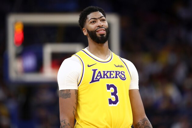 SAN FRANCISCO, CALIFORNIA - OCTOBER 05:  Anthony Davis #3 of the Los Angeles Lakers stands on the court during their game against the Golden State Warriors at Chase Center on October 05, 2019 in San Francisco, California.  NOTE TO USER: User expressly acknowledges and agrees that, by downloading and or using this photograph, User is consenting to the terms and conditions of the Getty Images License Agreement.  (Photo by Ezra Shaw/Getty Images)