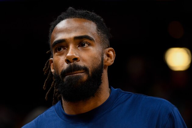 SALT LAKE CITY, UT - OCTOBER 05: Mike Conley #10 of the Utah Jazz looks on during a game against the Adelaide 36ers at Vivint Smart Home Arena on October 5, 2019 in Salt Lake City, Utah. NOTE TO USER: User expressly acknowledges and agrees that, by downloading and or using this photograph, User is consenting to the terms and conditions of the Getty Images License Agreement.  (Photo by Alex Goodlett/Getty Images)