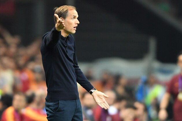 Paris Saint-Germain's German coach Thomas Tuchel gestures during the UEFA Champions League football match between Galatasaray and Paris Saint-Germain (PSG), on October 01, 2019 at Ali Sami Yen Spor Kompleksi in Istanbul. (Photo by OZAN KOSE / AFP)        (Photo credit should read OZAN KOSE/AFP/Getty Images)