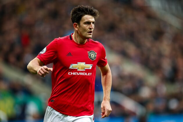 NEWCASTLE UPON TYNE, ENGLAND - OCTOBER 06: Harry Maguire of Manchester United during the Premier League match between Newcastle United and Manchester United at St. James Park on October 6, 2019 in Newcastle upon Tyne, United Kingdom. (Photo by Robbie Jay Barratt - AMA/Getty Images)
